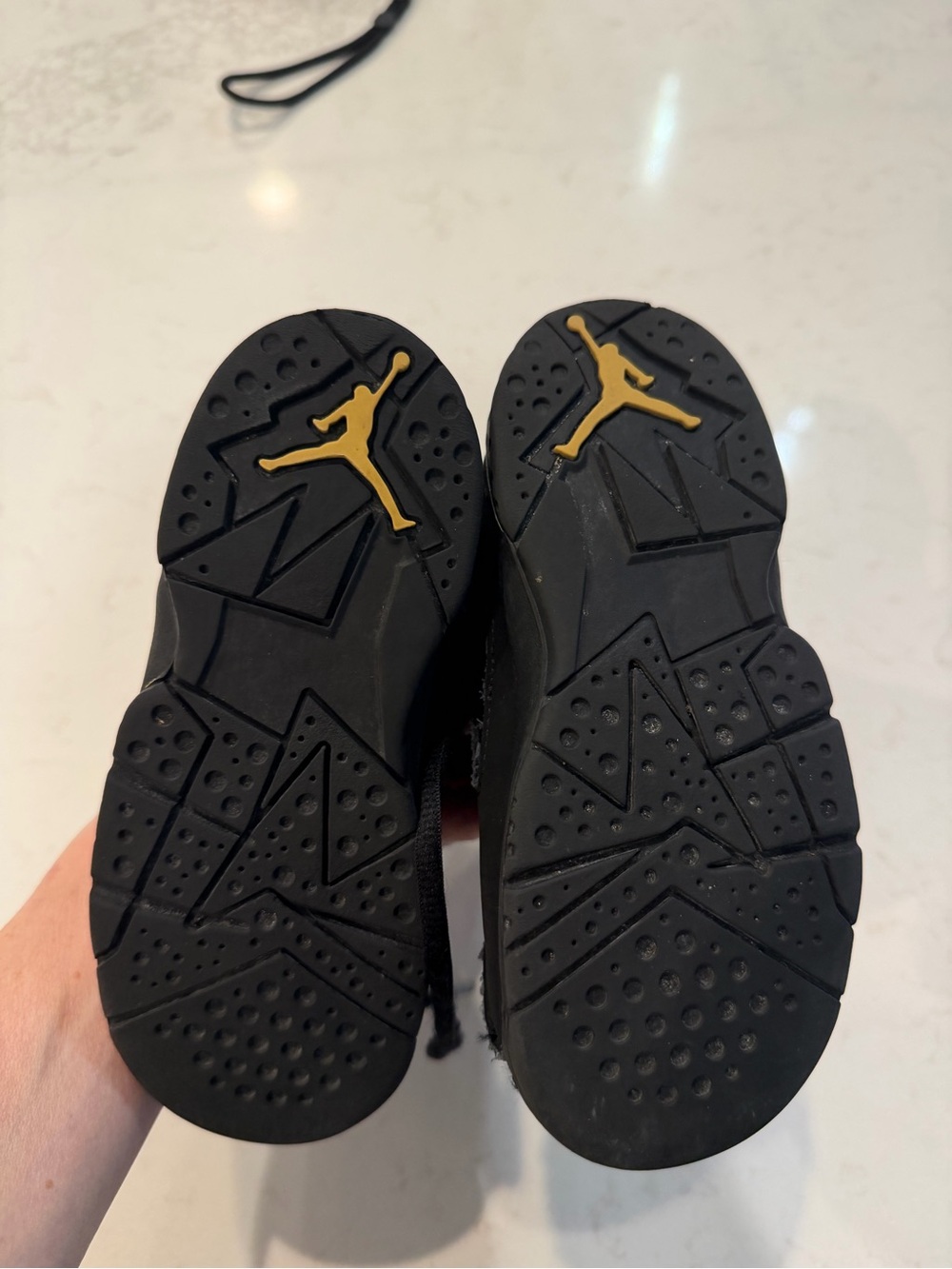 Jordan Kids' Black and Yellow High-Top Sneakers - Picture 4 of 8
